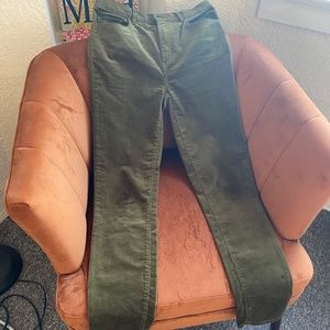 Loft Skinny Corduroy Pants in Olive